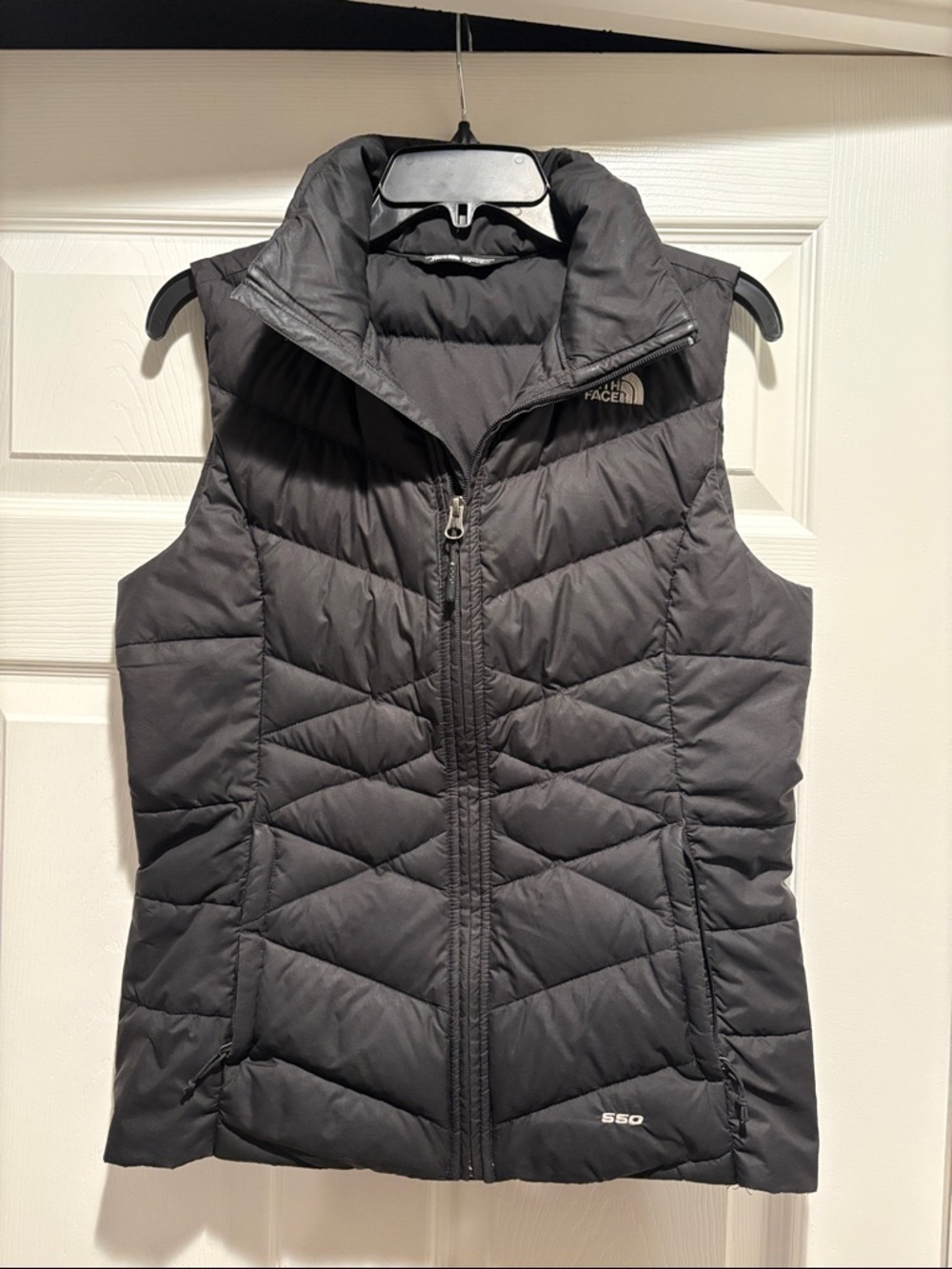The North Face Womens 550 Down Filled Black Vest Sz S/P